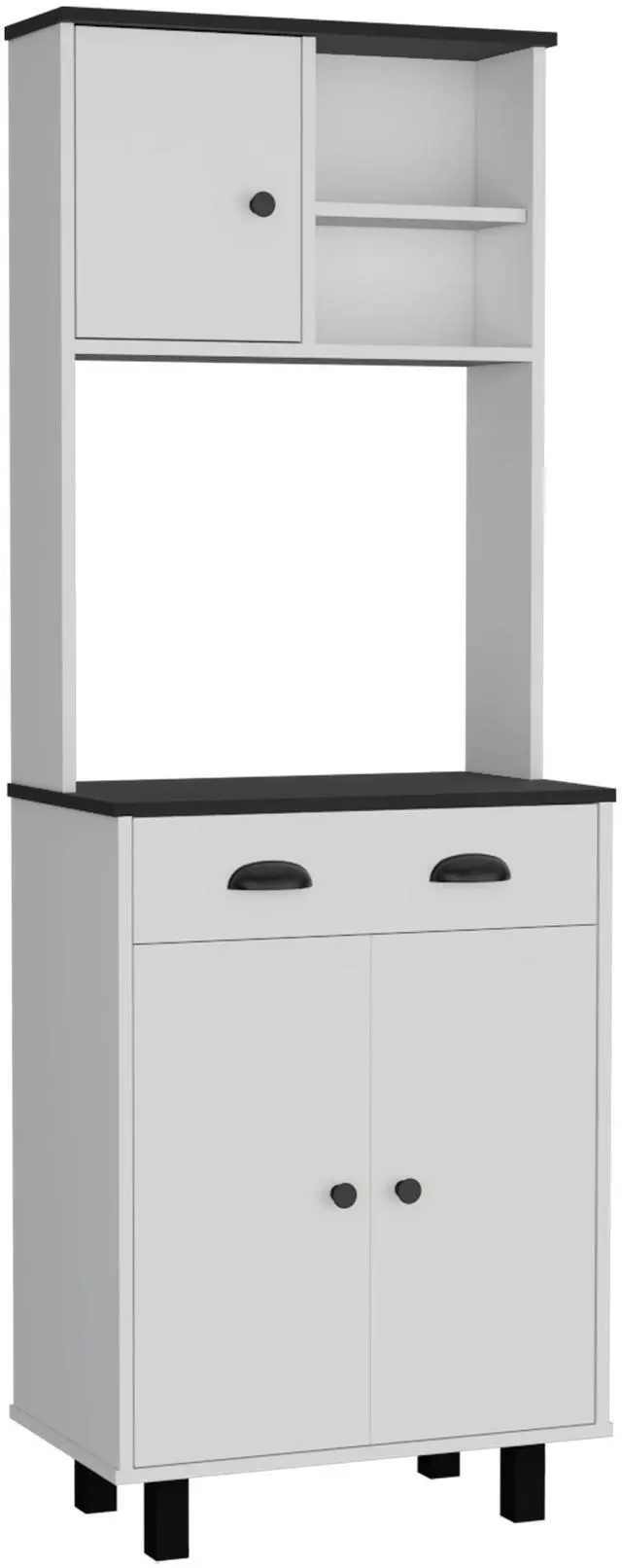 Alt view image 6 of 7 - Salem Kitchen Pantry with 2 Cabinets, 2 Open Shelves, and Drawer
