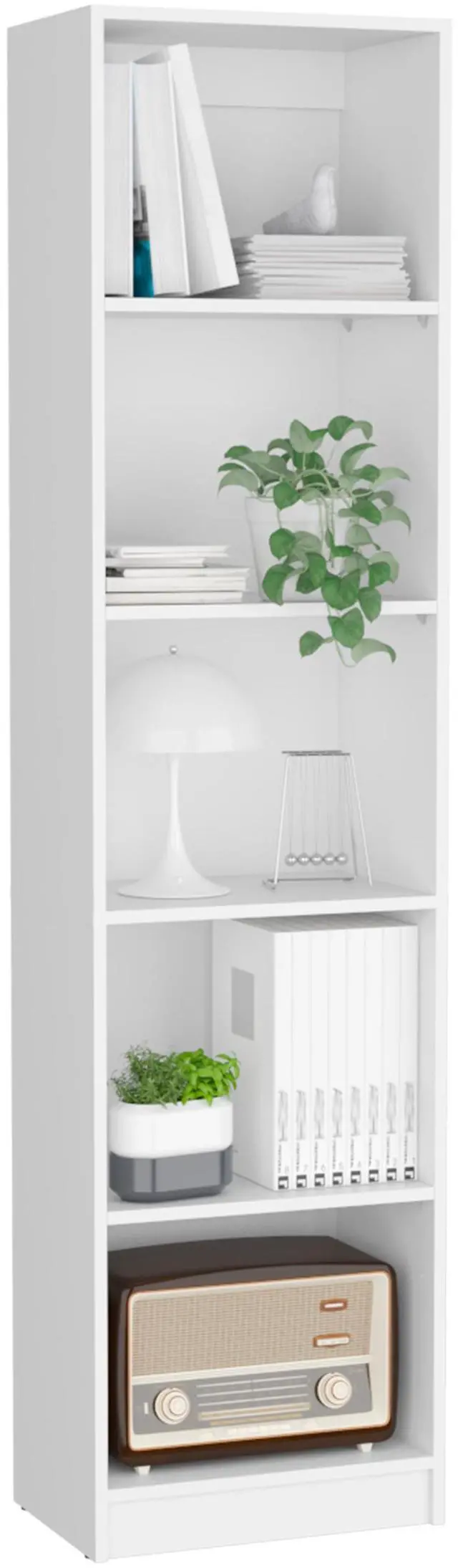 Alt view image 5 of 7 - Vinton XS Bookcase Compact Bookshelf with Multiple Shelves, White