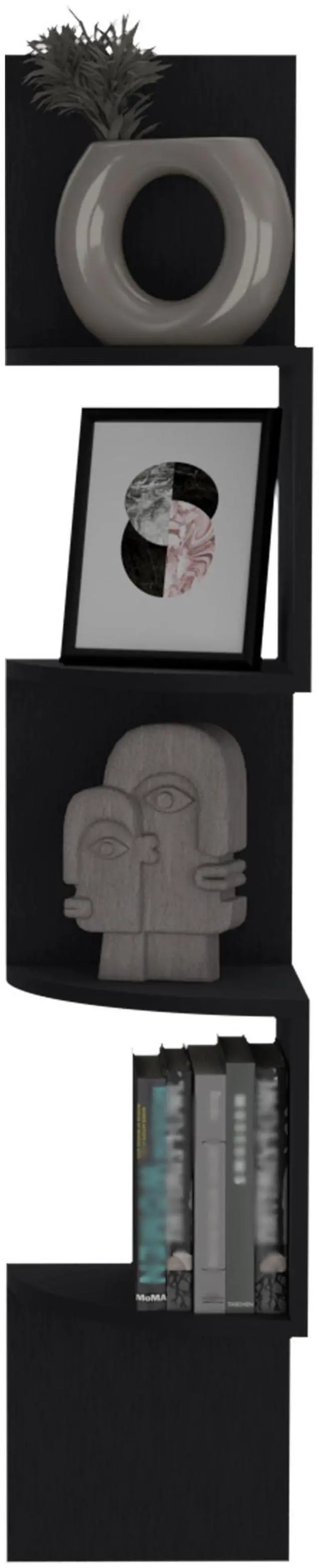 Alt view image 5 of 7 - Rosset Corner Shelf, Modern Full-Wall Design with Multiple Shelving