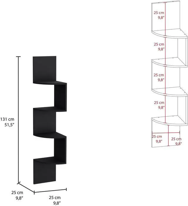 Alt view image 3 of 7 - Rosset Corner Shelf, Modern Full-Wall Design with Multiple Shelving