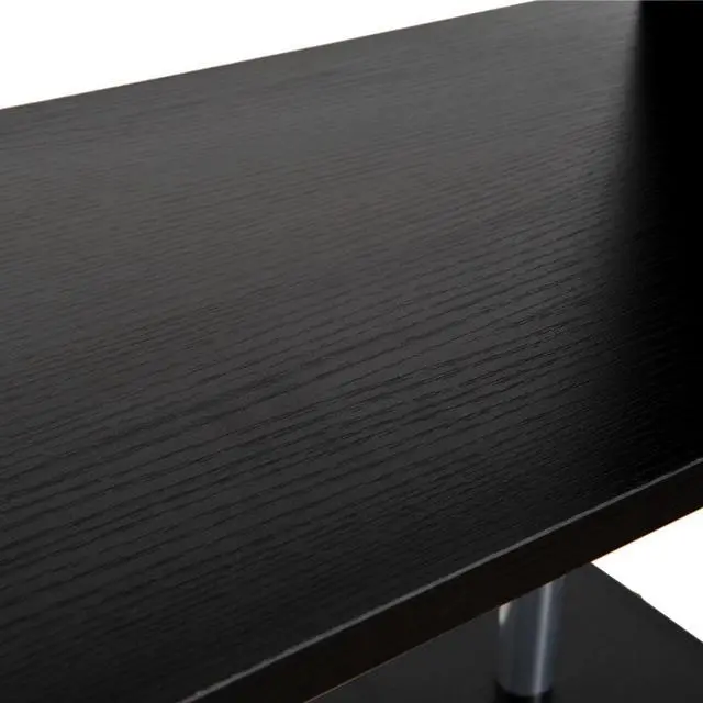Alt view image 5 of 7 - Modern S-Shaped 5 Tier Room Dividing Bookcase Wooden Storage Display Stand Shelf - Black