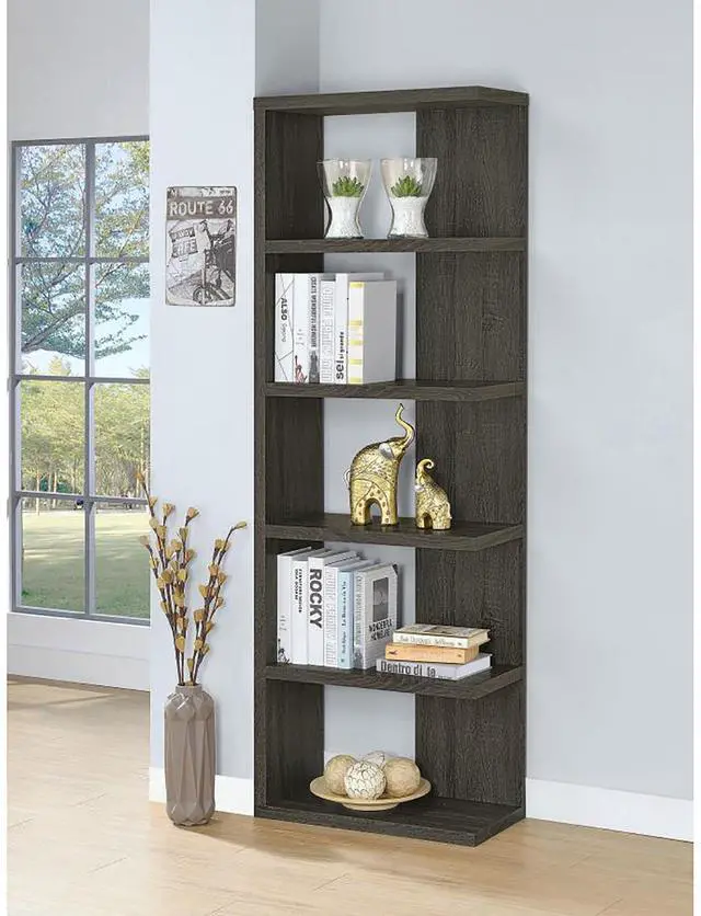Main image of Weathered Grey 5-shelf Bookcase