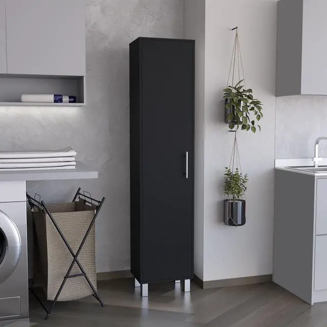 Main image of Laska 70" Tall Storage Cabinet Broom Closet with Broom Hangers,and Four Shelves