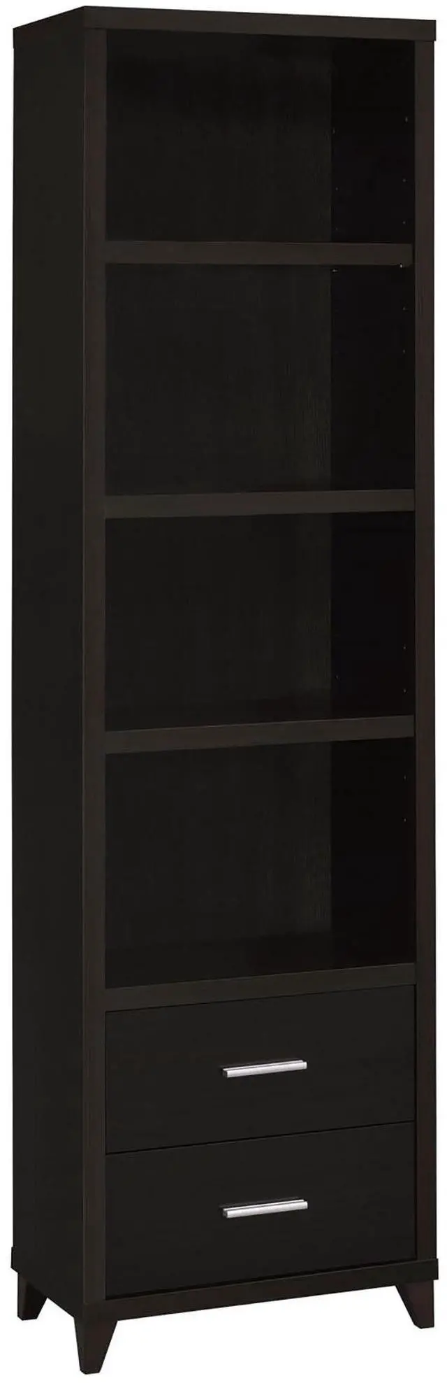 Alt view image 2 of 7 - Cappuccino Media Tower with Shelf and Drawer