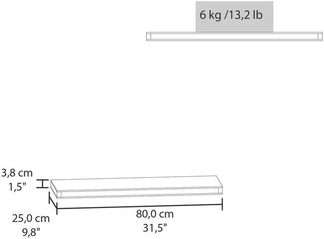 Alt view image 5 of 5 - Matt Grey Floating Shelf