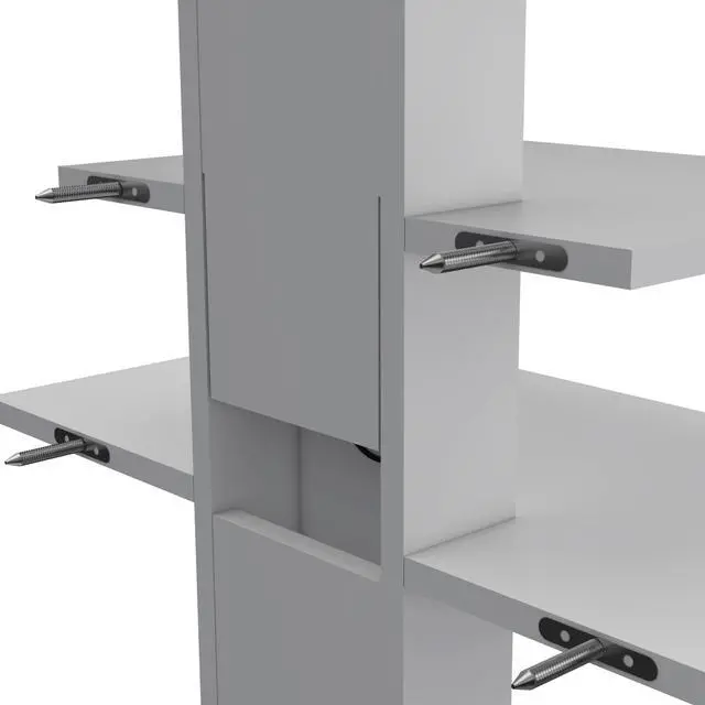 Alt view image 5 of 7 - Havre Floating Shelf, Dual-Shelf Wall Unit with Cable Management, White