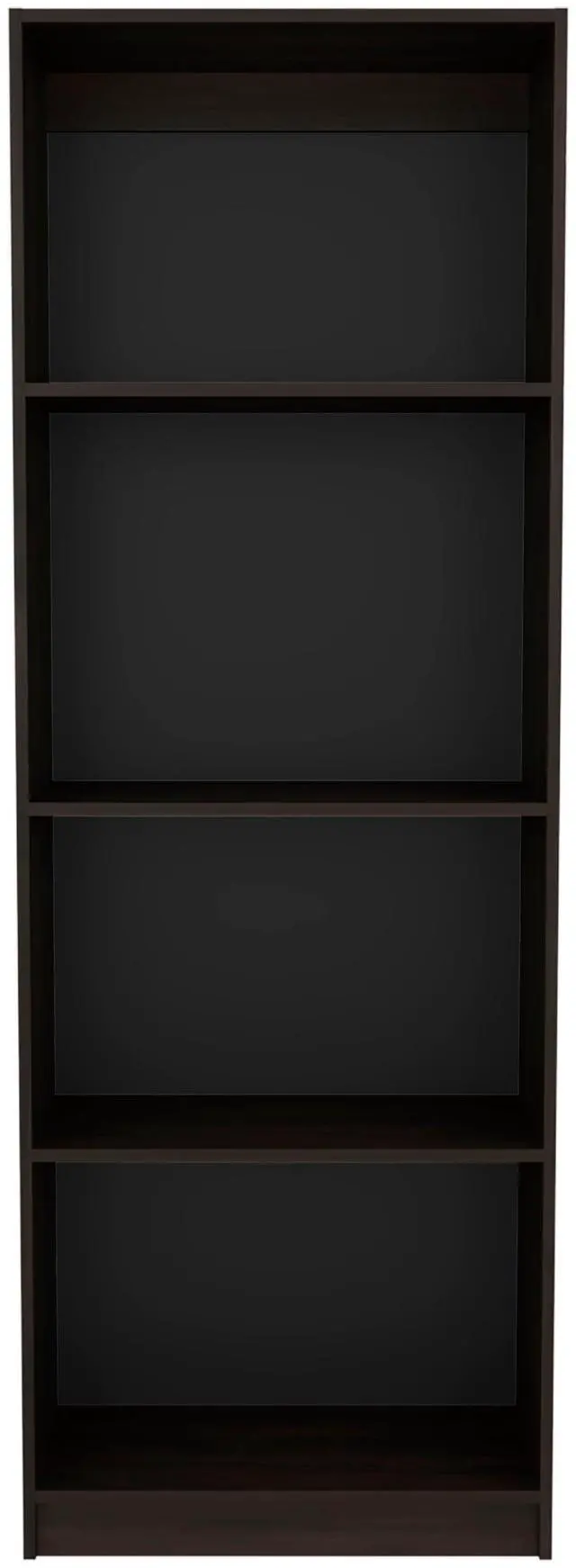 Alt view image 3 of 7 - Stained Walnut Flat Bookcase with Open Storage and 4 Shelves