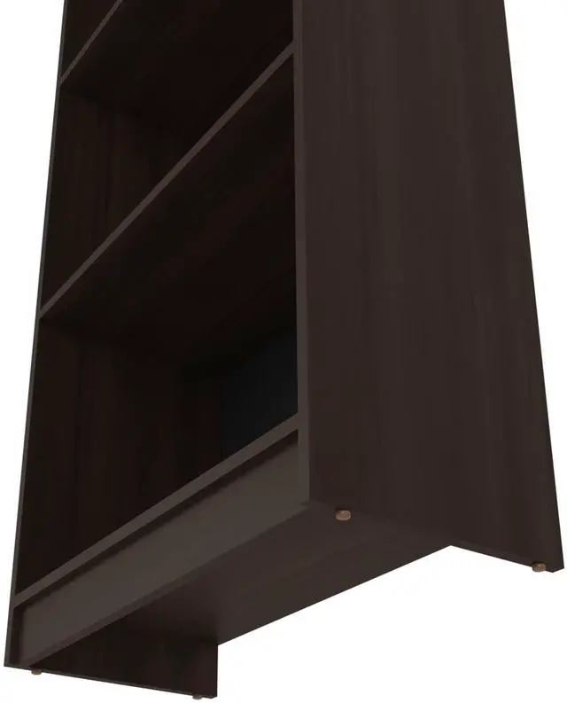 Alt view image 5 of 7 - Stained Walnut Flat Bookcase with Open Storage and 4 Shelves