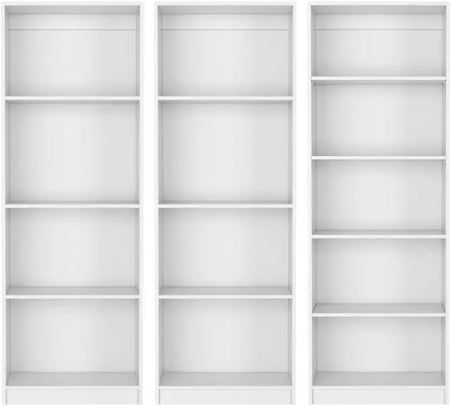 Alt view image 2 of 7 - Chelton 3 Piece Living Room Set with 3 Bookcases, Matt Gray/ White