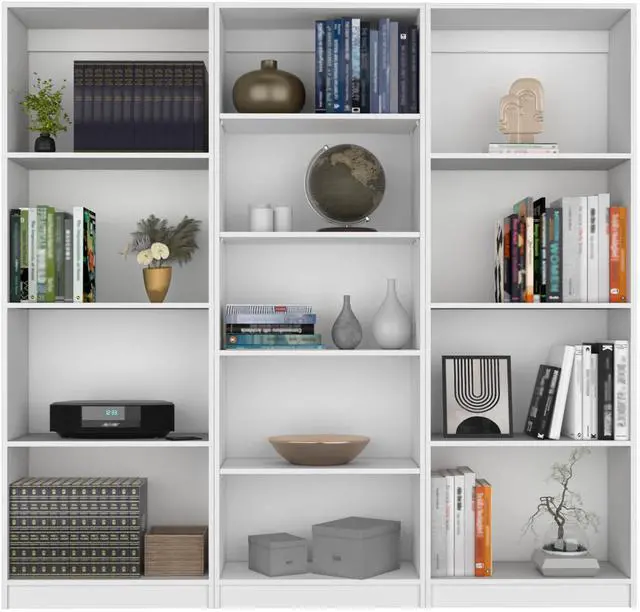 Main image of Chelton 3 Piece Living Room Set with 3 Bookcases, Matt Gray/ White