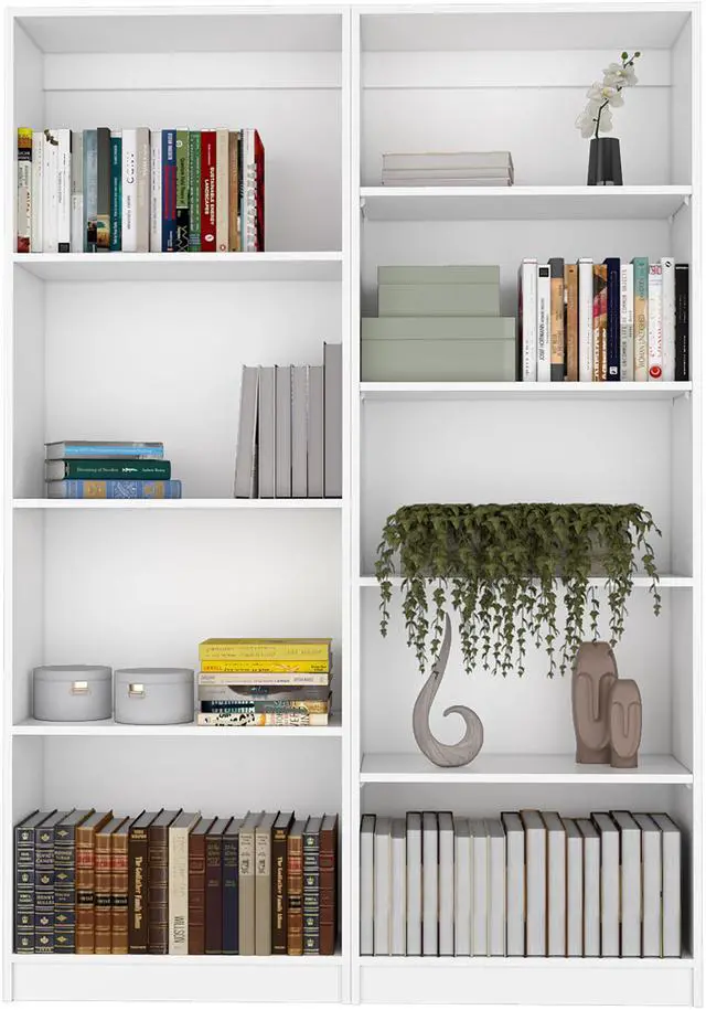 Main image of Benzoni 2 Piece Living Room Set with 2 Bookcases, White