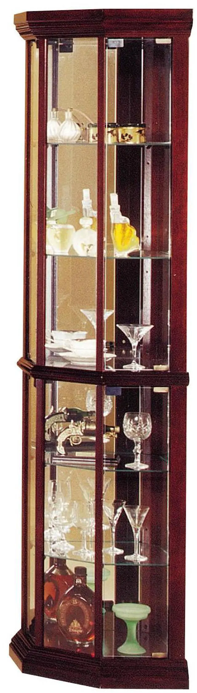 Alt view image 2 of 2 - Huxley Cherry Finish Curio Cabinet (Corner)