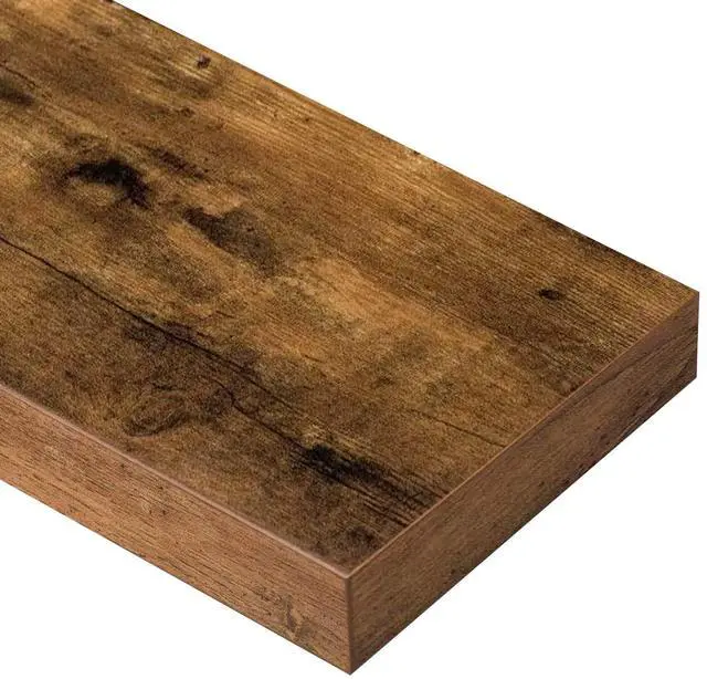 Alt view image 3 of 7 - Bathroom Shelves Floating Shelves for Wall Shelf Over Toilet Small Wall Mounted Farmhouse Decor 16 inch Set of 2, Rustic Brown