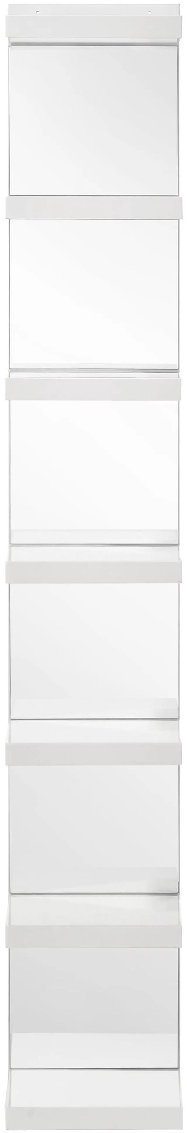 Alt view image 3 of 5 - 1pc Glam White Open Shelving Rack with Mirrored Back Living Room Wooden Furniture