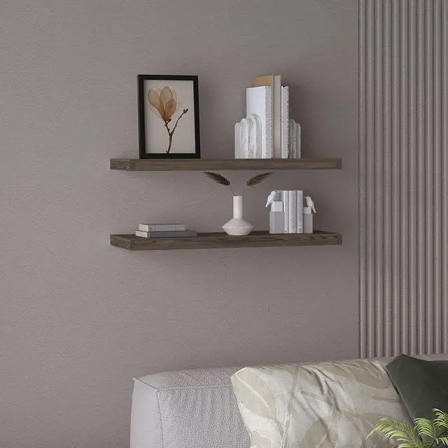 Main image of Ecco 31.5" Wide Floating Shelves Set of 2, Shelves for Wall Decor for Bedroom, Bathroom Storage Shelves, Book Shelves for Living Room