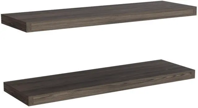 Alt view image 2 of 7 - Ecco 31.5" Wide Floating Shelves Set of 2, Shelves for Wall Decor for Bedroom, Bathroom Storage Shelves, Book Shelves for Living Room