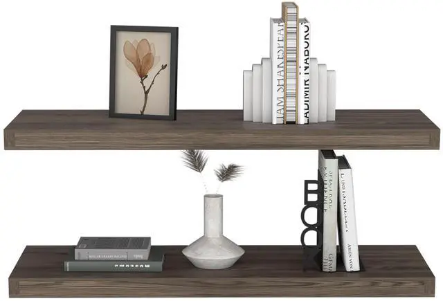 Alt view image 7 of 7 - Ecco 31.5" Wide Floating Shelves Set of 2, Shelves for Wall Decor for Bedroom, Bathroom Storage Shelves, Book Shelves for Living Room