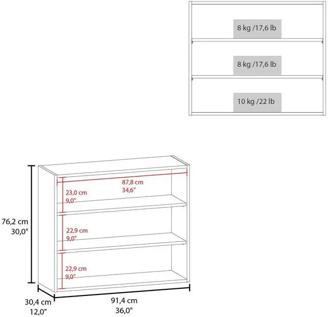 Alt view image 7 of 7 - Wall Shelf 30" H, 3 Shelves, White