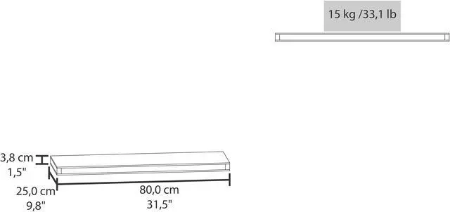 Alt view image 3 of 7 - Ecco 31.5" Wide  Floating Shelves Set of 2, Shelves for Wall Decor for Bedroom, Bathroom Storage Shelves, Book Shelves for Living Room