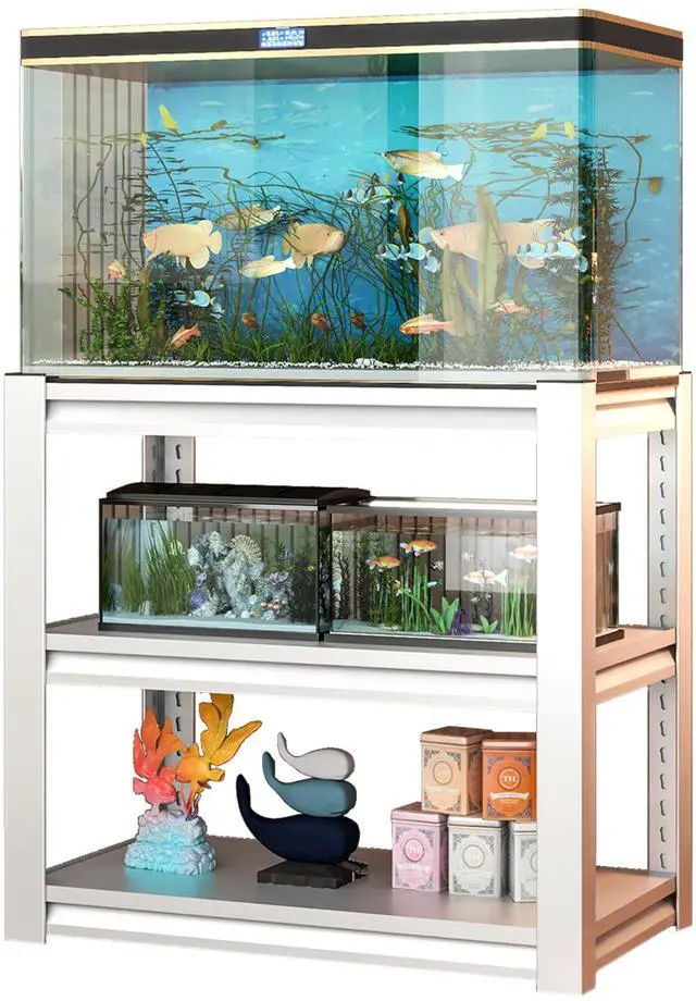 Main image of 20-30 Gallon Fish Tank Stand - Metal Aquarium Stand, 34 "W x 18 "D x 31"H Adjustable Heavy Duty Reptile Tank Stand, Adjustable 3-Tier Fish Tank Rack Shelf for Home Office, Tank Not Included