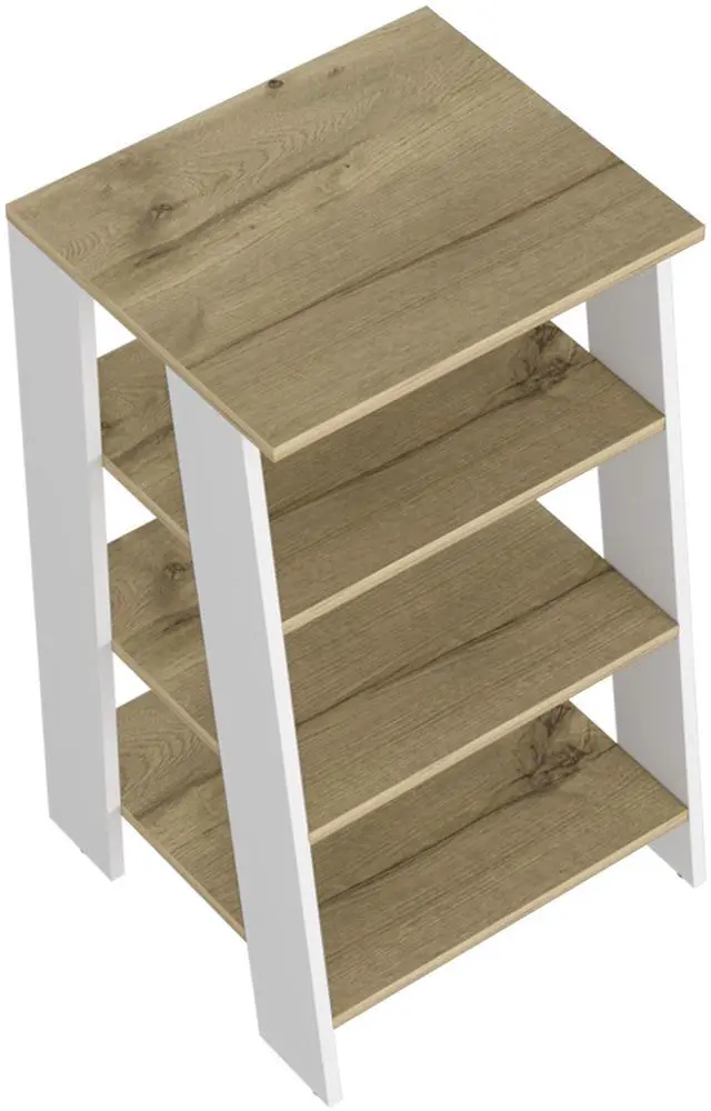 Alt view image 6 of 7 - Cabinet 29.7H", Four Shelves, Vertical, Light Oak / White