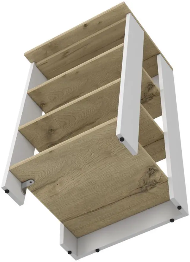 Alt view image 3 of 7 - Cabinet 29.7H", Four Shelves, Vertical, Light Oak / White