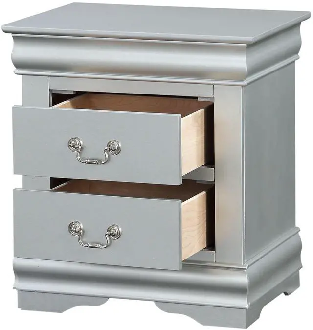 Alt view image 4 of 7 - Louis Philippe III Platinum Finish Nightstand