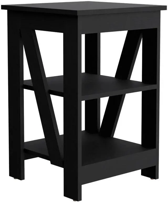 Alt view image 5 of 7 - Taylor End Table, Side Table, Nightstand, 3-Tier Storage Shelf, Sofa Table for Small Space