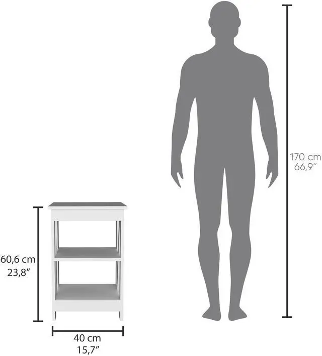 Alt view image 4 of 7 - Taylor End Table, Side Table, Nightstand, 3-Tier Storage Shelf, Sofa Table for Small Space
