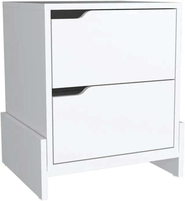Alt view image 6 of 7 - Luss Nightstand, Bedside Table with 2-Drawers