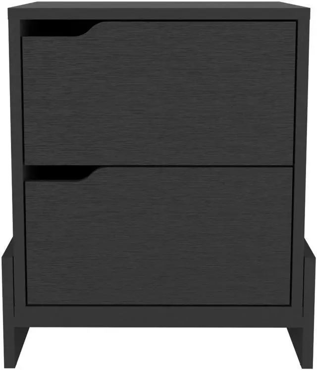 Alt view image 2 of 7 - Luss Nightstand, Bedside Table with 2-Drawers