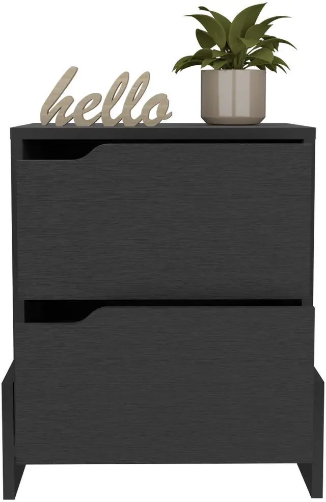 Alt view image 5 of 7 - Luss Nightstand, Bedside Table with 2-Drawers