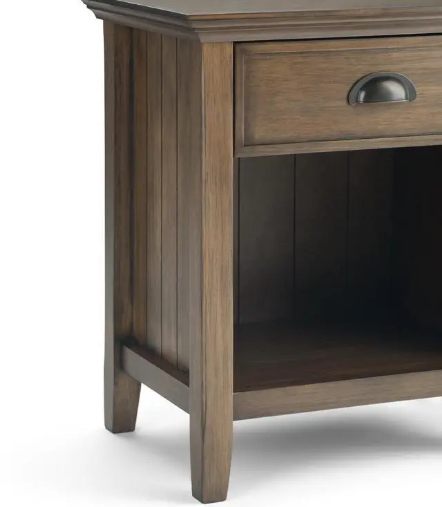 Alt view image 4 of 6 - Acadian - Bedside Table - Rustic Natural Aged Brown