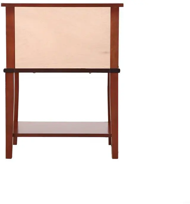 Alt view image 2 of 6 - Sleek Cherry Nightstand With Storage Shelf