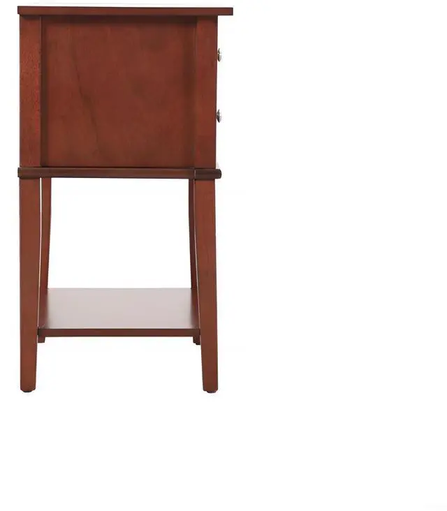 Alt view image 5 of 6 - Sleek Cherry Nightstand With Storage Shelf