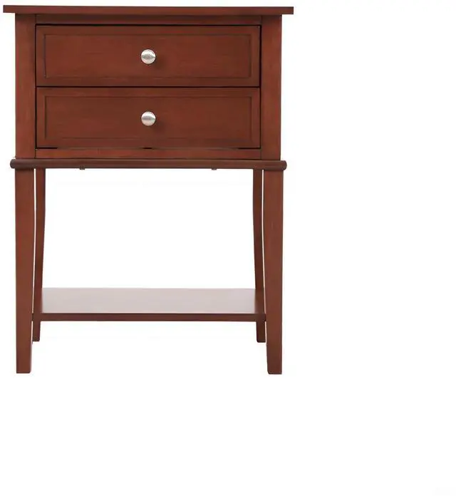 Alt view image 6 of 6 - Sleek Cherry Nightstand With Storage Shelf