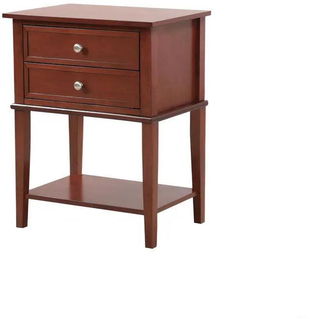 Alt view image 4 of 6 - Sleek Cherry Nightstand With Storage Shelf