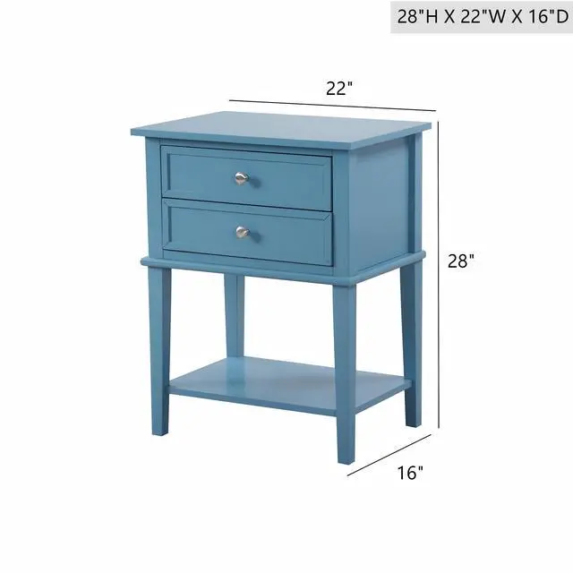 Alt view image 2 of 6 - Chic Teal Contemporary Nightstand