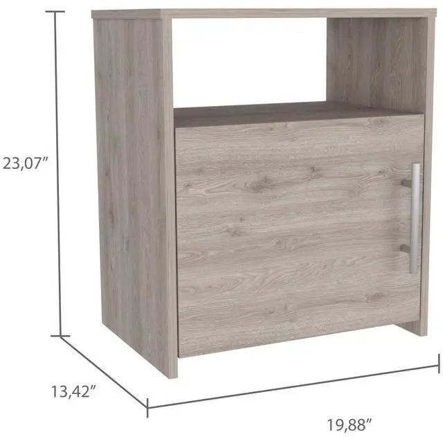 Main image of Nightstand Cuarzz, One Cabinet, Light Gray Finish