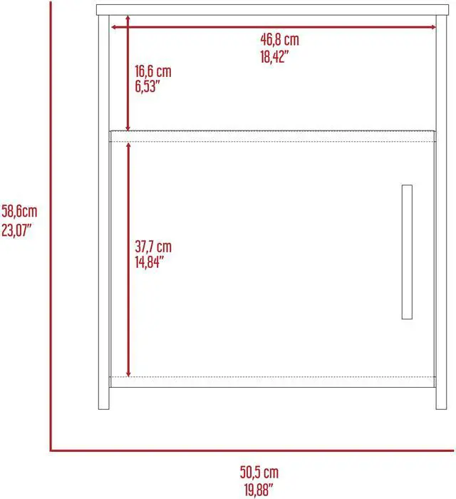 Alt view image 4 of 4 - Nightstand Cuarzz, One Cabinet, Light Gray Finish