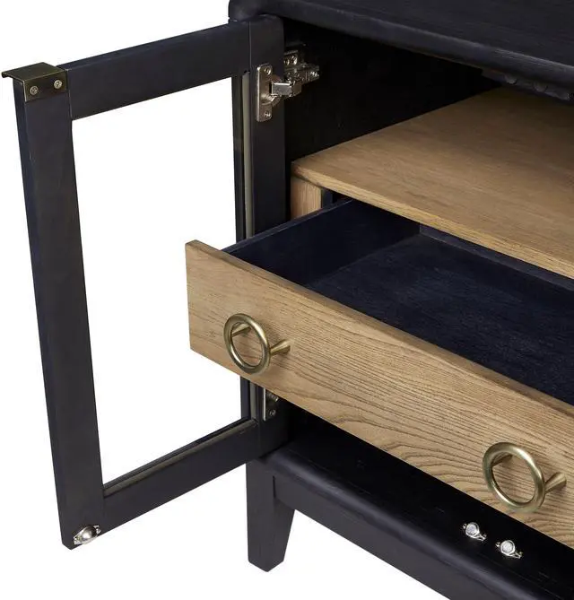 Alt view image 5 of 7 - Glass Door Nightstand