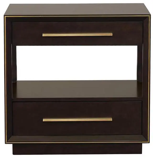 Alt view image 2 of 7 - Smoked Peppercorn 2-drawer Nightstand