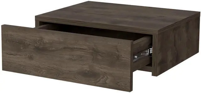 Alt view image 4 of 7 - Dark Brown Wall-Mounted Floating Nightstand