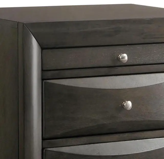 Alt view image 6 of 7 - Grey Oak Nightstand with 2 Drawers