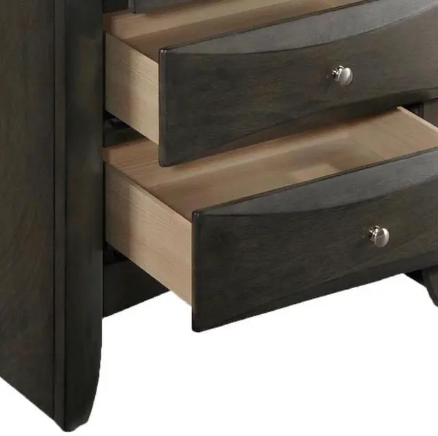 Alt view image 7 of 7 - Grey Oak Nightstand with 2 Drawers