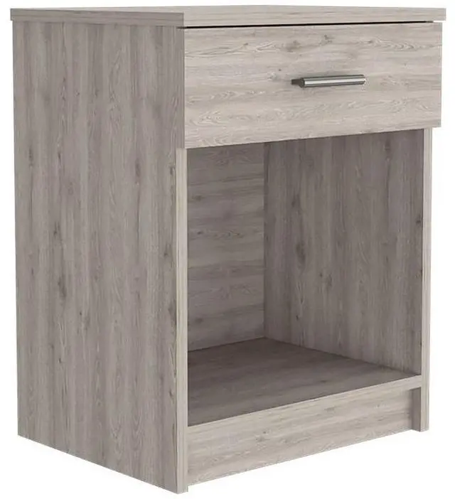 Alt view image 6 of 7 - Eco Nightstand , End Table, Side Table Superior Top,  One Drawer, Lower Shelf -Light Gray