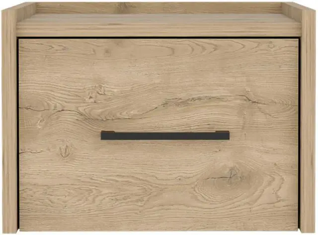 Alt view image 5 of 5 - Boa Floating Nightstand , End Table, Side Table Wall-Mounted Single Drawer Design with Handle- Macadamia - Bedroom