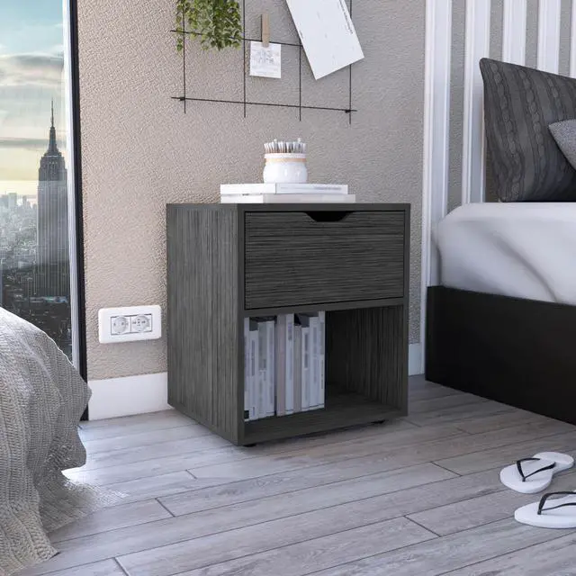 Main image of Aberdeeen 19.7-Inch High Nightstand End Table with Open Shelf