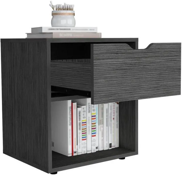 Alt view image 7 of 7 - Aberdeeen 19.7-Inch High Nightstand End Table with Open Shelf