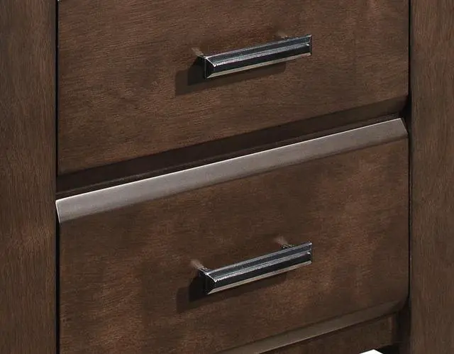 Alt view image 3 of 5 - Espresso Finish Two Drawers Nightstand 1pc Contemporary Bold Framing Wooden Bedroom Furniture